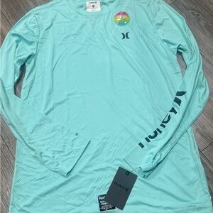 NWT Hurley Boys Long Sleeve UPF 50+ Rash Guard Swim Shirt
